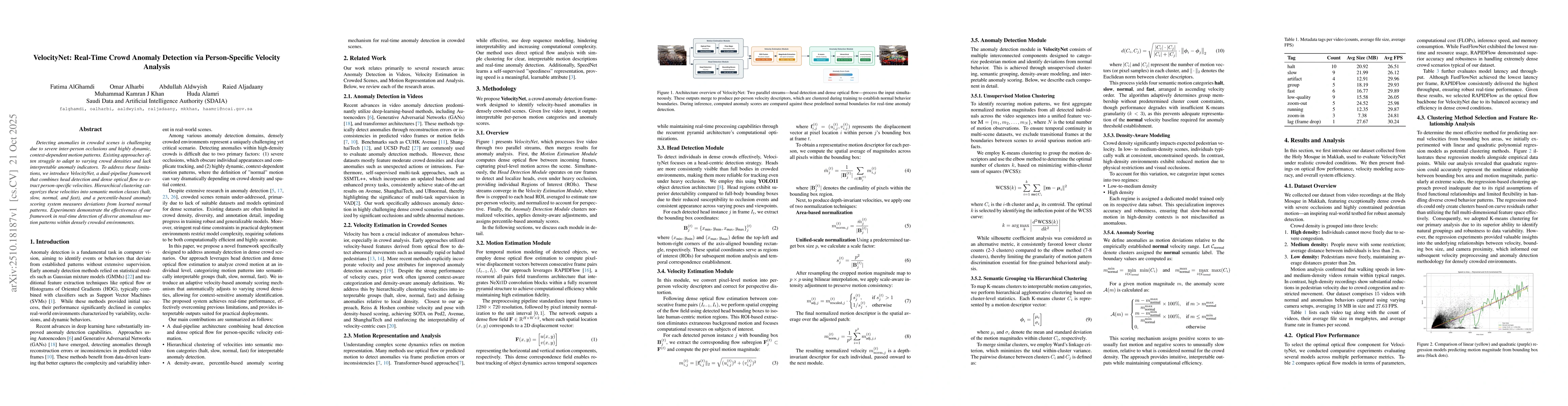 Thumbnail for VelocityNet: Real-Time Crowd Anomaly Detection via Person-Specific
  Velocity Analysis