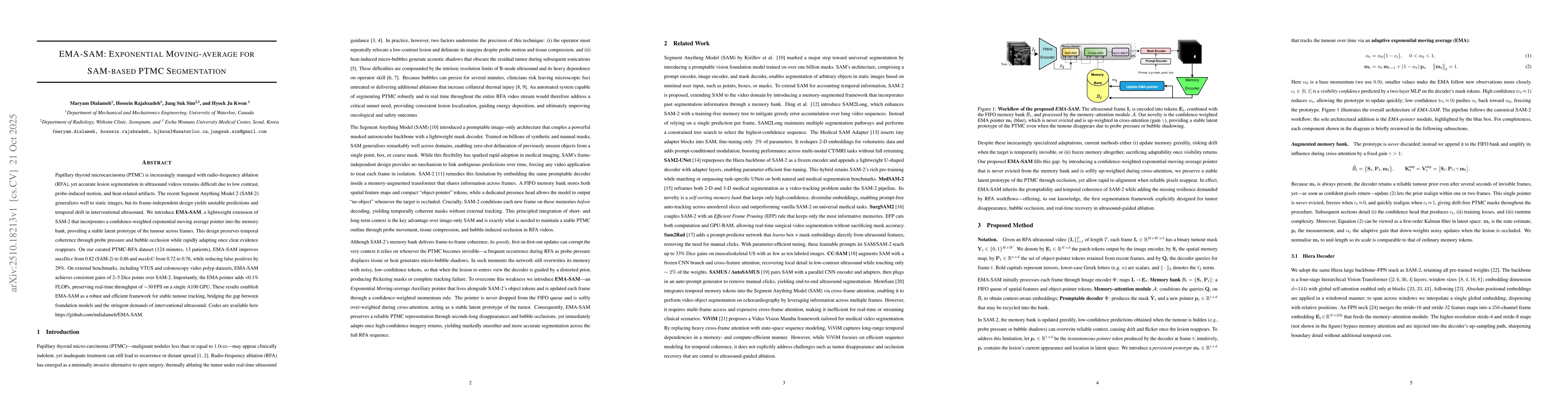 Thumbnail for EMA-SAM: Exponential Moving-average for SAM-based PTMC Segmentation