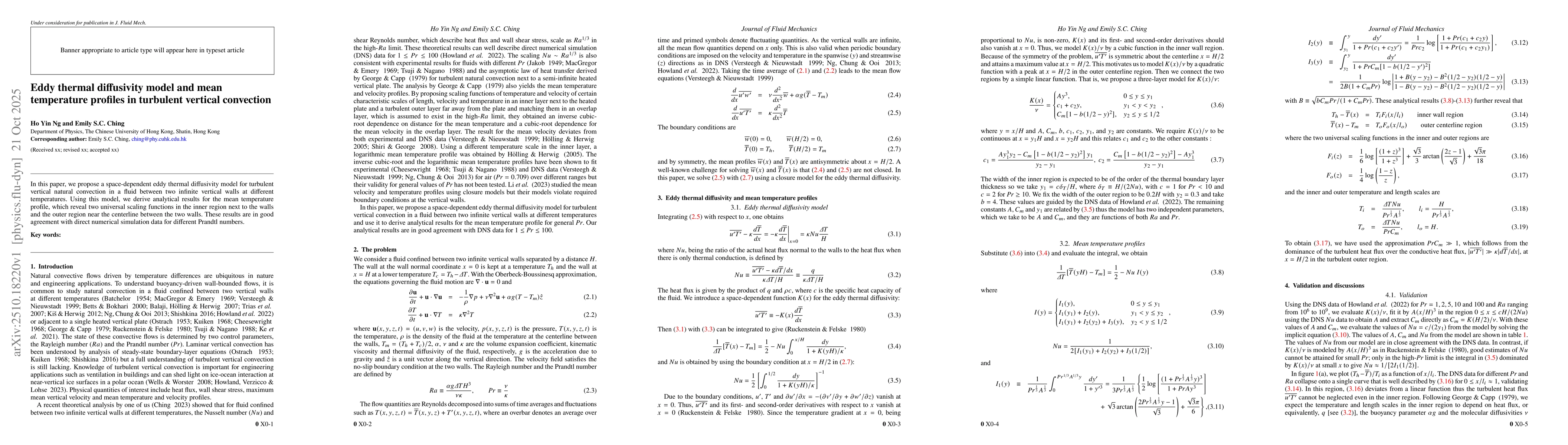 Thumbnail for Eddy thermal diffusivity model and mean temperature profiles in
  turbulent vertical convection