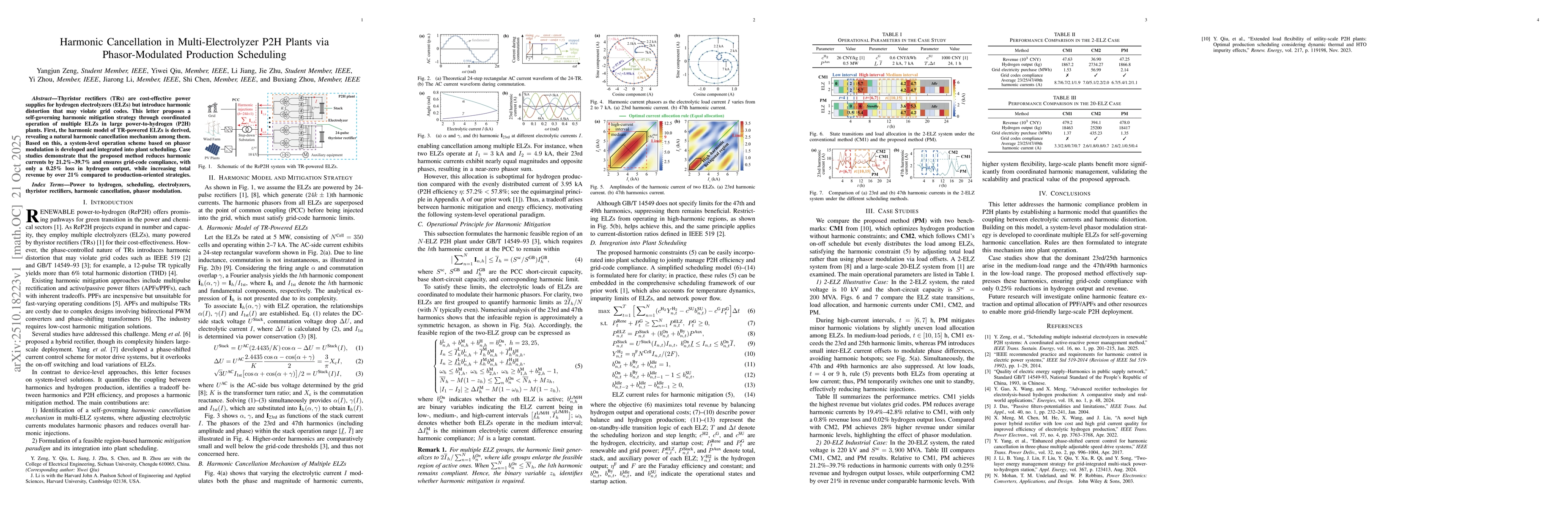 Thumbnail for Harmonic Cancellation in Multi-Electrolyzer P2H Plants via
  Phasor-Modulated Production Scheduling