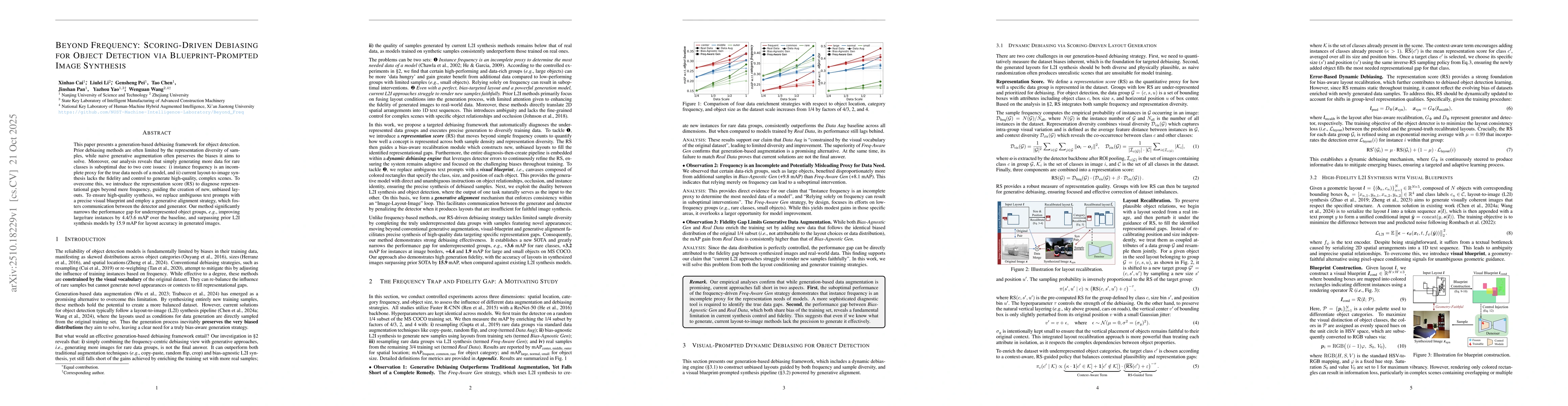 Thumbnail for Beyond Frequency: Scoring-Driven Debiasing for Object Detection via
  Blueprint-Prompted Image Synthesis