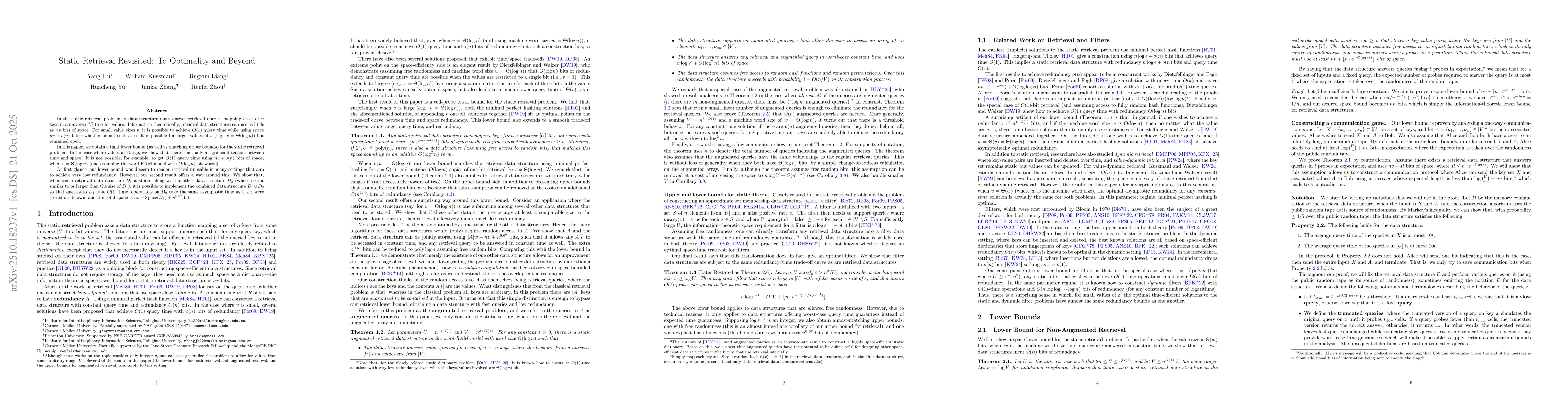 Thumbnail for Static Retrieval Revisited: To Optimality and Beyond