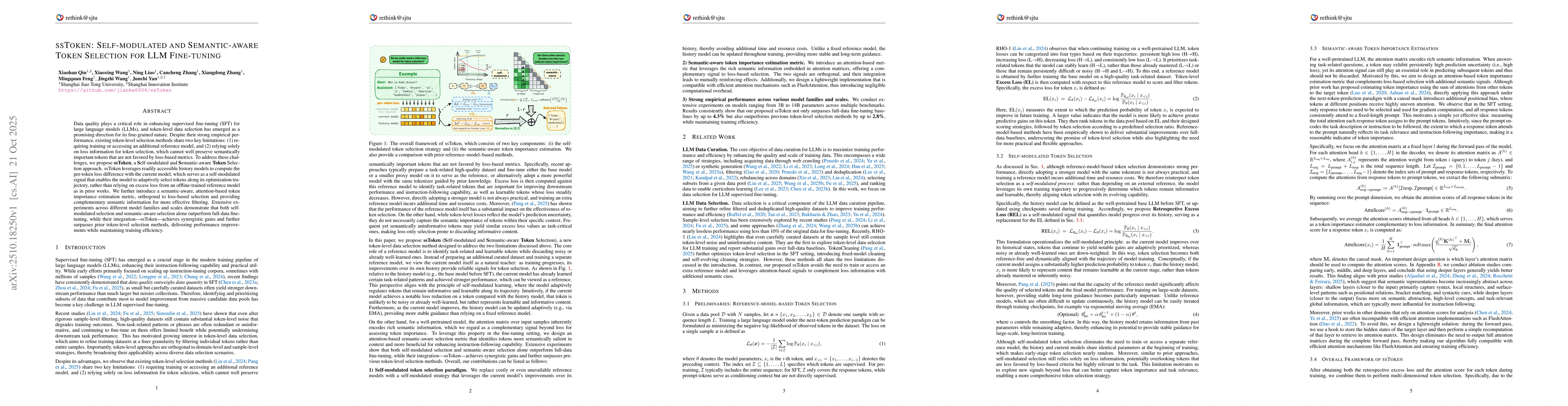 Thumbnail for ssToken: Self-modulated and Semantic-aware Token Selection for LLM
  Fine-tuning