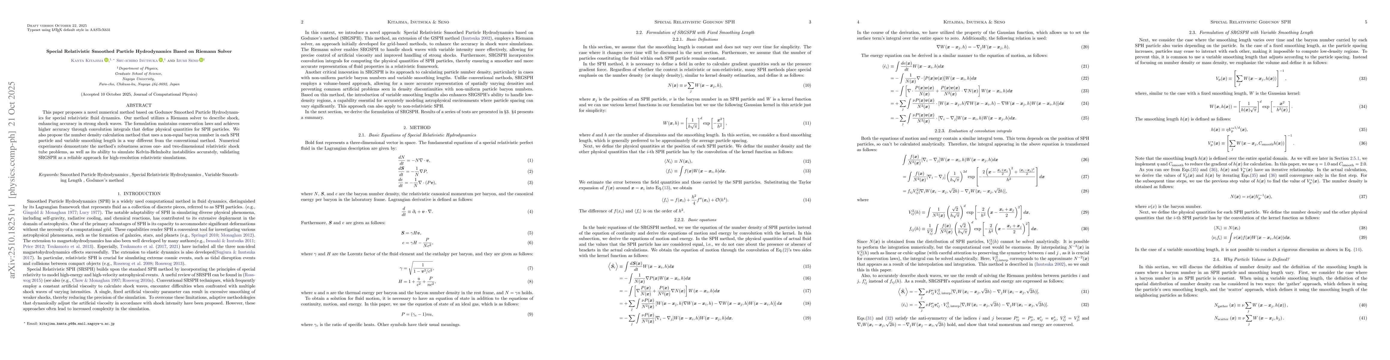 Thumbnail for Special Relativistic Smoothed Particle Hydrodynamics Based on Riemann
  Solver