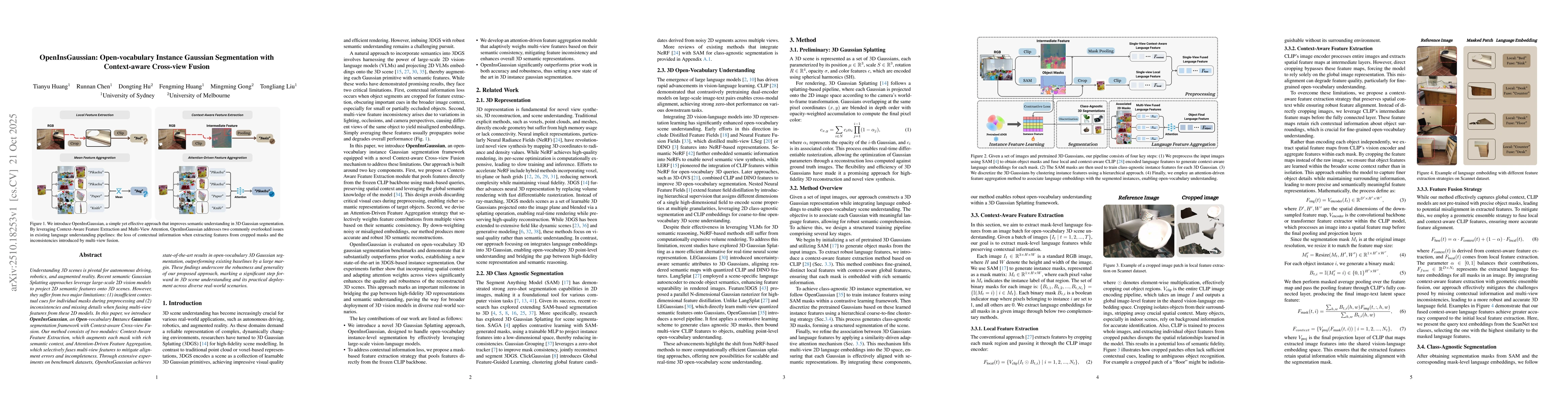 Thumbnail for OpenInsGaussian: Open-vocabulary Instance Gaussian Segmentation with
  Context-aware Cross-view Fusion