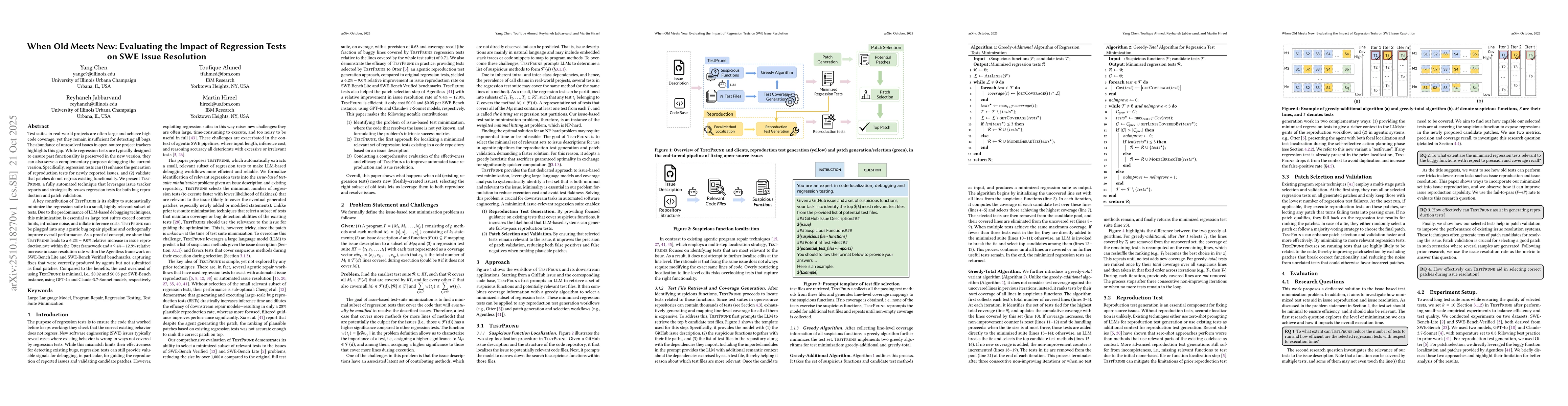 Thumbnail for When Old Meets New: Evaluating the Impact of Regression Tests on SWE
  Issue Resolution