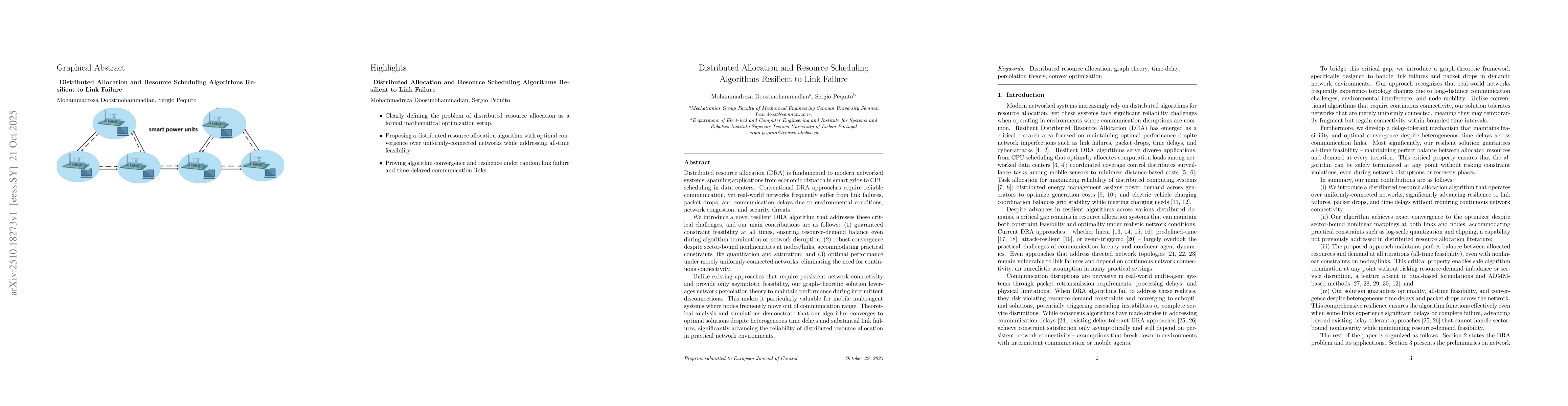 Thumbnail for Distributed Allocation and Resource Scheduling Algorithms Resilient to
  Link Failure