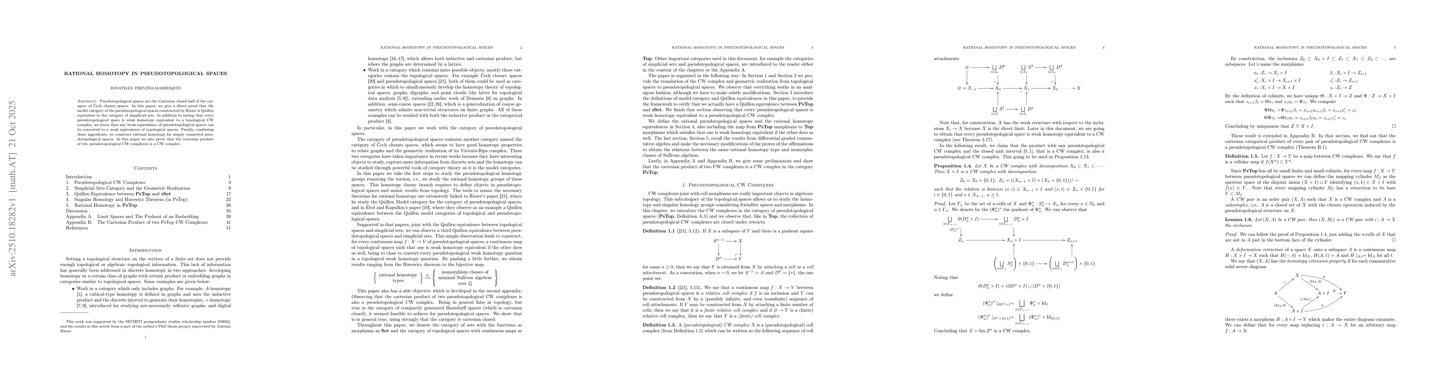 Thumbnail for Rational Homotopy in Pseudotopological Spaces
