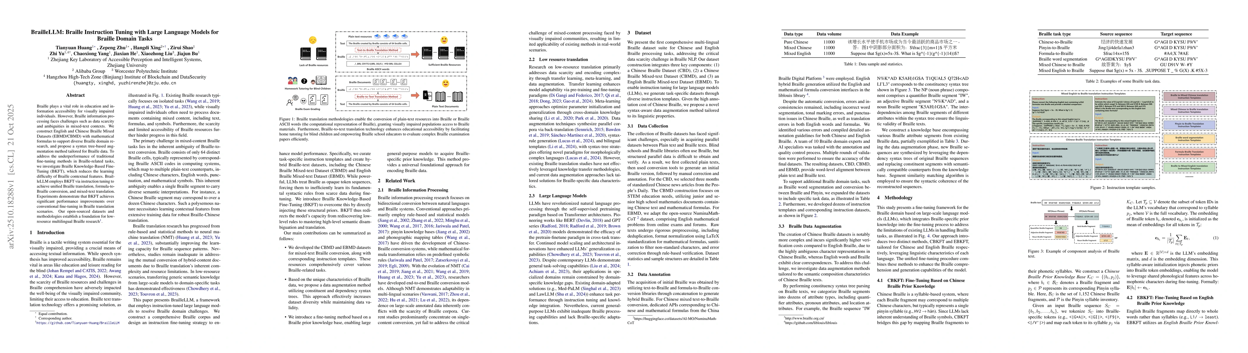Thumbnail for BrailleLLM: Braille Instruction Tuning with Large Language Models for
  Braille Domain Tasks