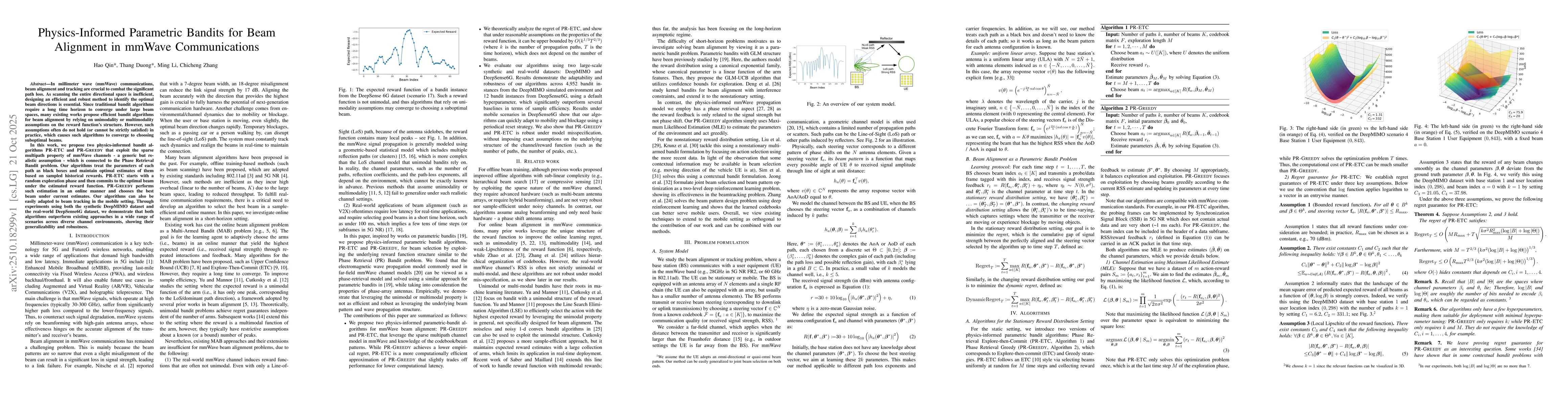 Thumbnail for Physics-Informed Parametric Bandits for Beam Alignment in mmWave
  Communications