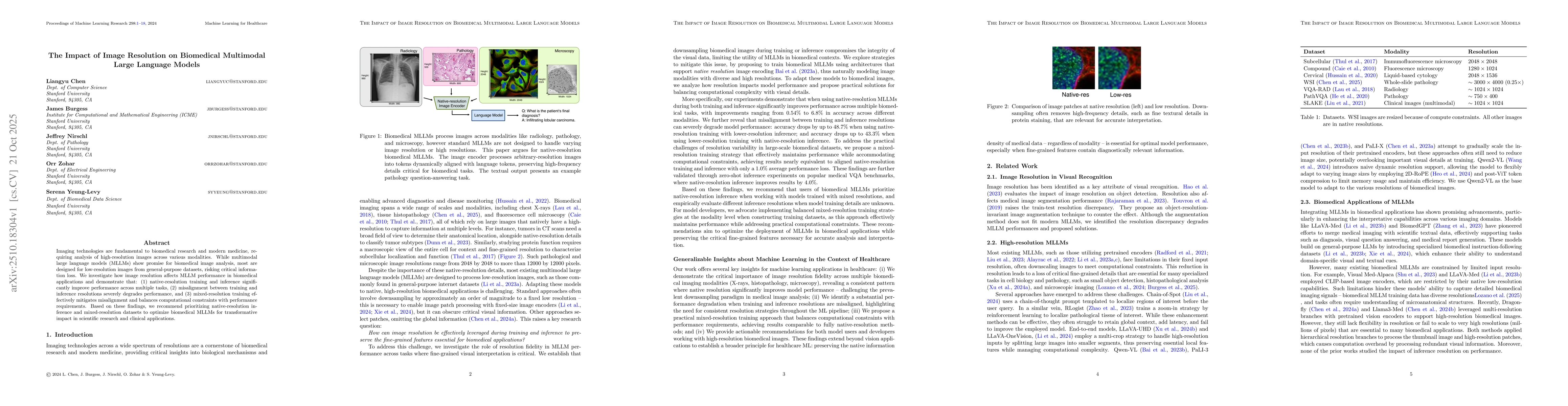Thumbnail for The Impact of Image Resolution on Biomedical Multimodal Large Language
  Models
