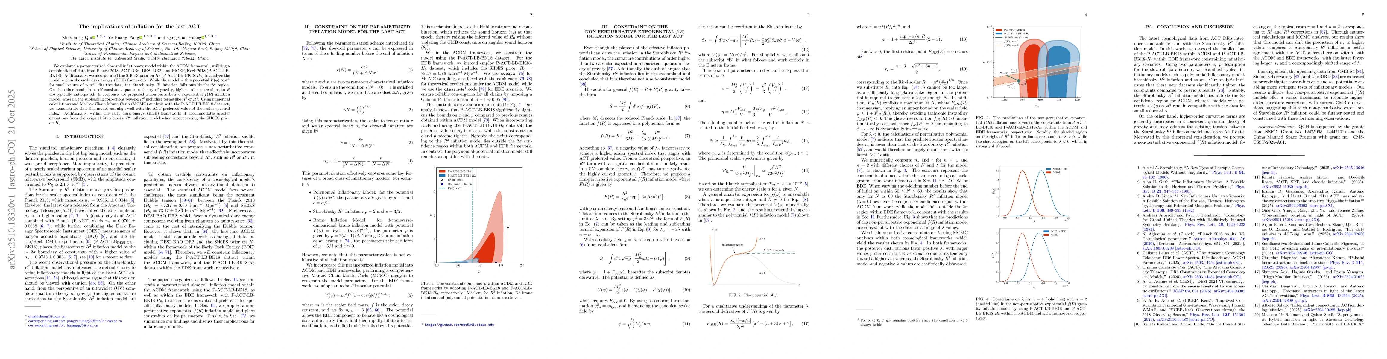 Thumbnail for The implications of inflation for the last ACT