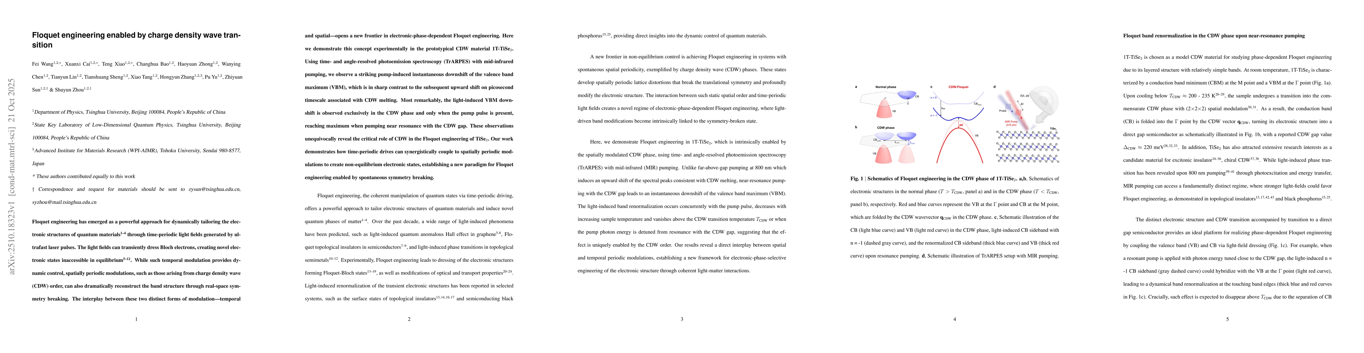 Thumbnail for Floquet engineering enabled by charge density wave transition