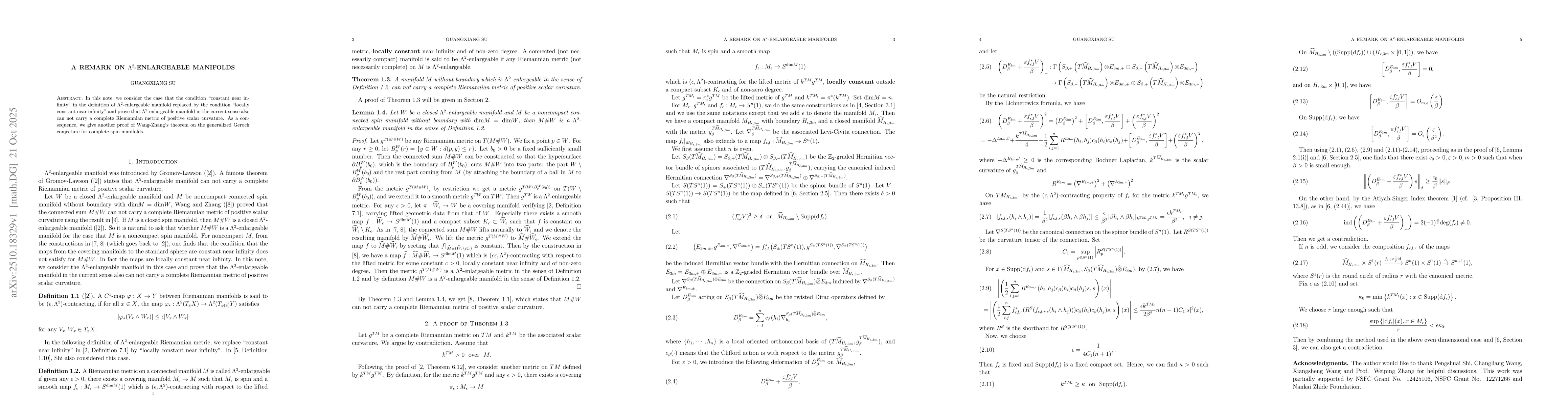 Thumbnail for A remark on $Λ^2$-enlargeable manifolds