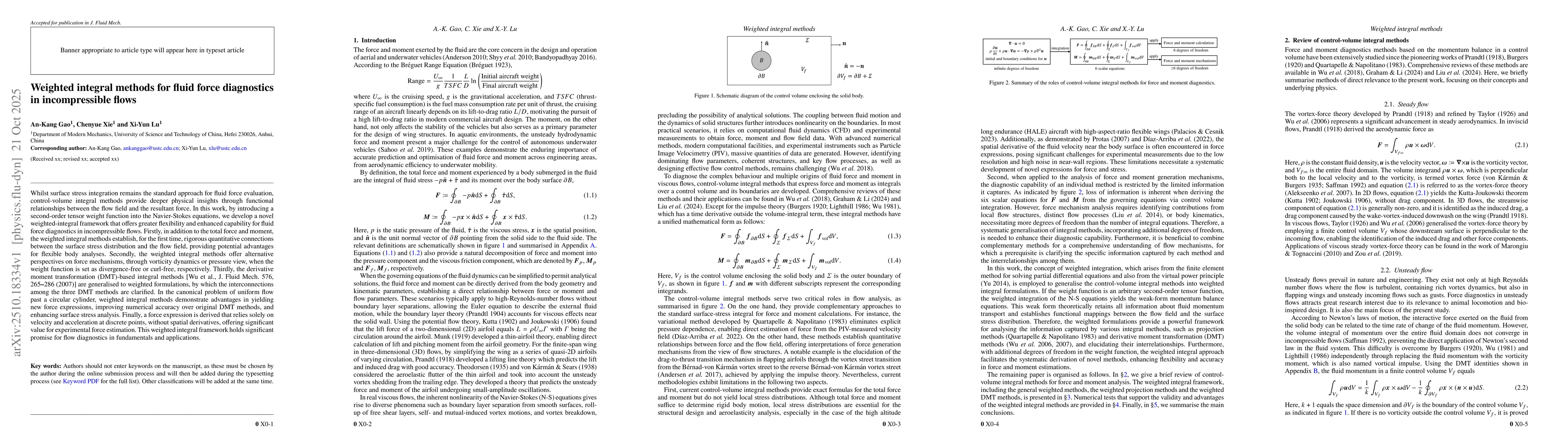 Thumbnail for Weighted integral methods for fluid force diagnostics in incompressible
  flows