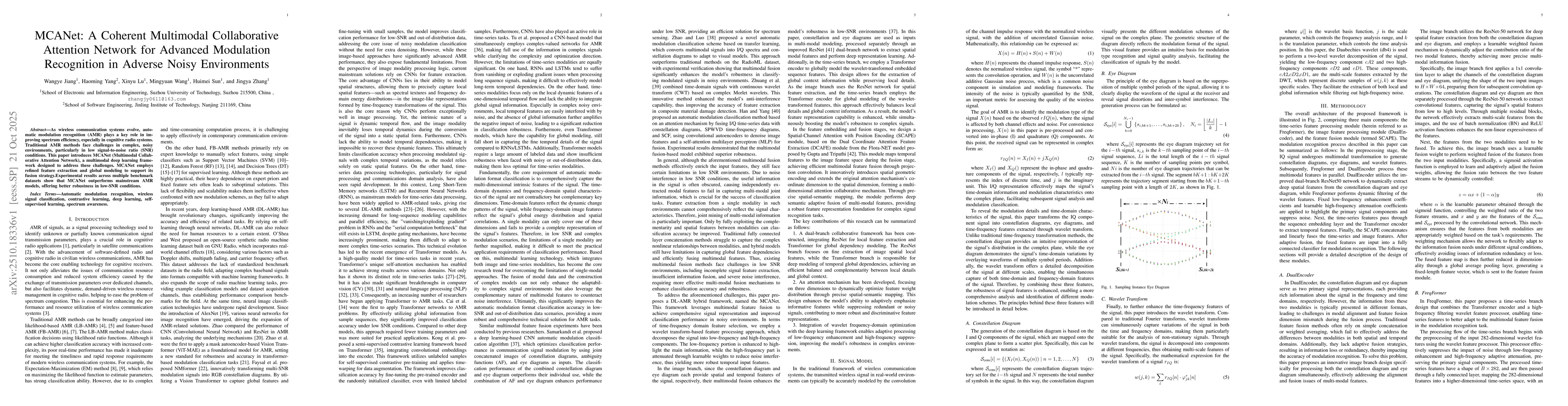 Thumbnail for MCANet: A Coherent Multimodal Collaborative Attention Network for
  Advanced Modulation Recognition in Adverse Noisy Environments