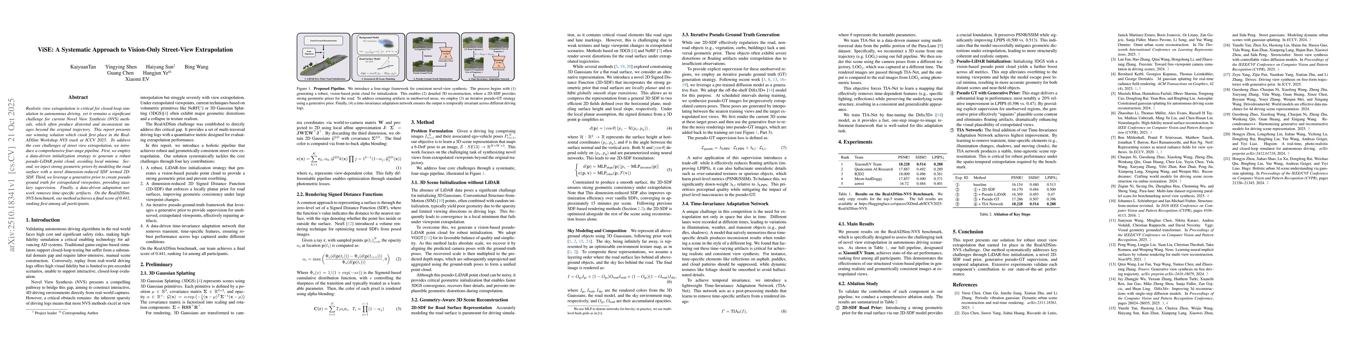 Thumbnail for ViSE: A Systematic Approach to Vision-Only Street-View Extrapolation