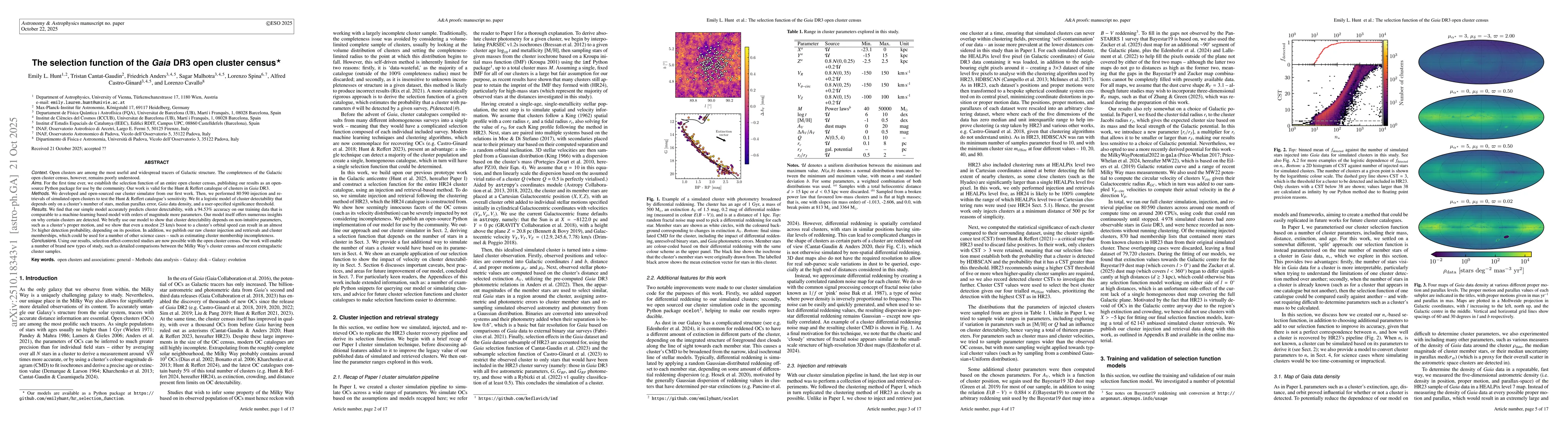 Thumbnail for The selection function of the Gaia DR3 open cluster census