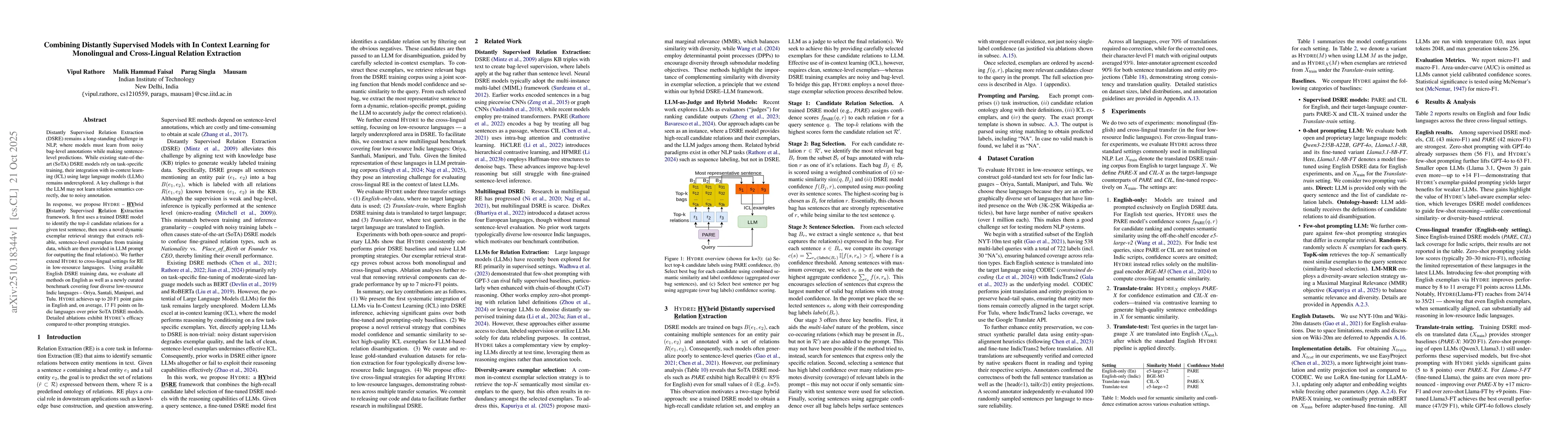 Thumbnail for Combining Distantly Supervised Models with In Context Learning for
  Monolingual and Cross-Lingual Relation Extraction