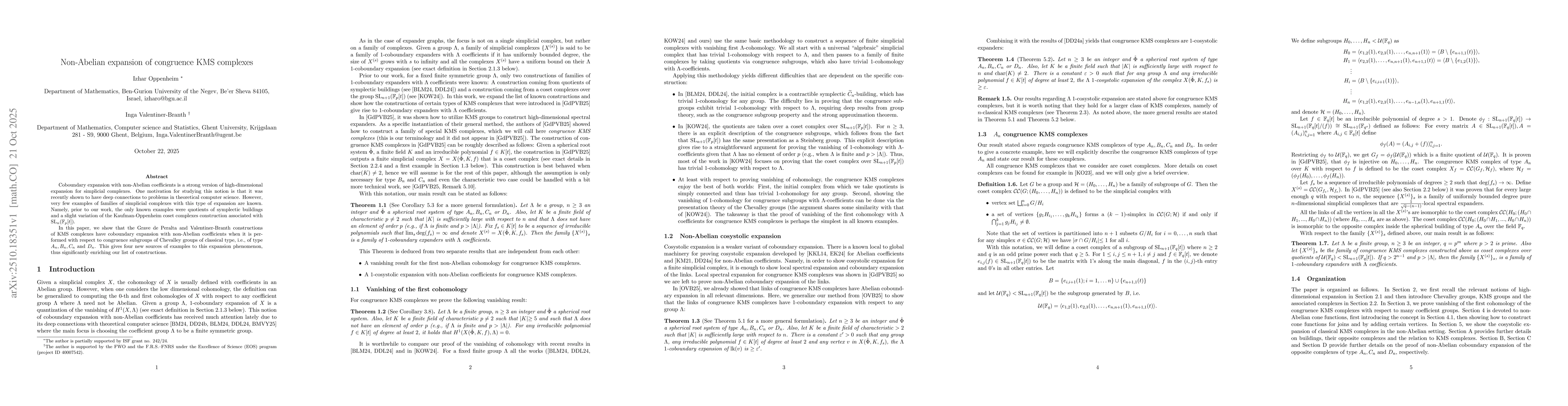 Thumbnail for Non-Abelian expansion of congruence KMS complexes