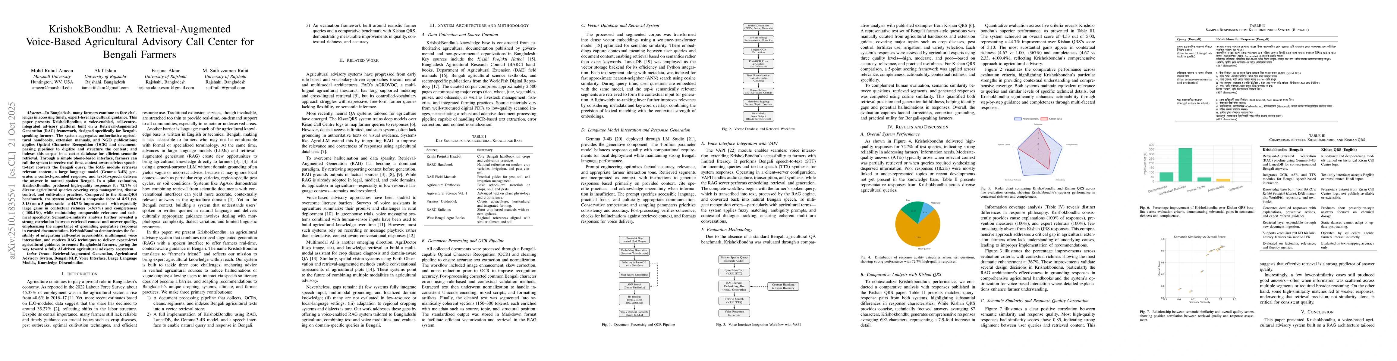 Thumbnail for KrishokBondhu: A Retrieval-Augmented Voice-Based Agricultural Advisory
  Call Center for Bengali Farmers