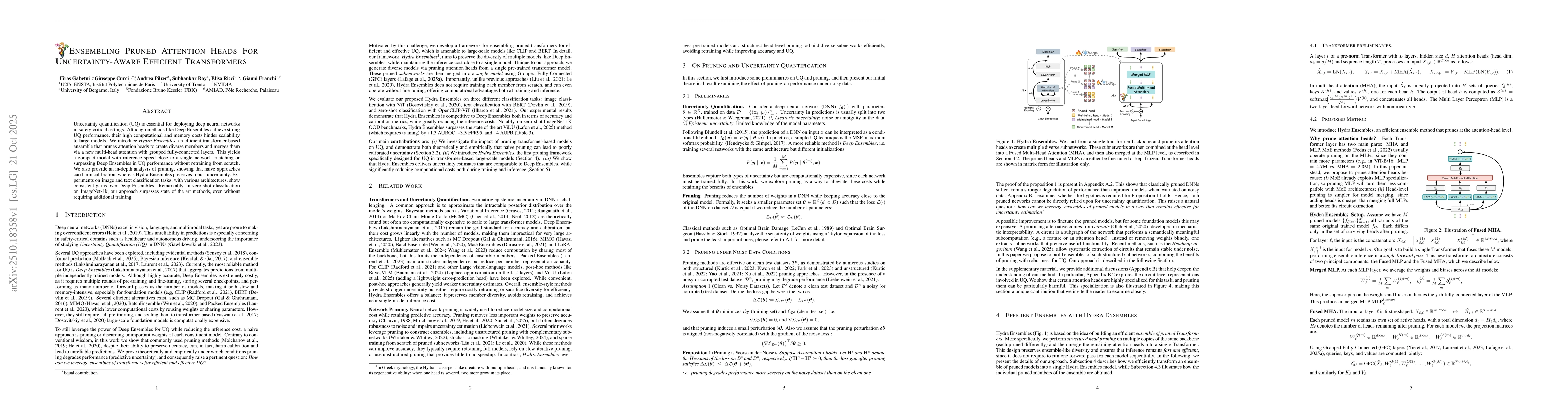 Thumbnail for Ensembling Pruned Attention Heads For Uncertainty-Aware Efficient
  Transformers