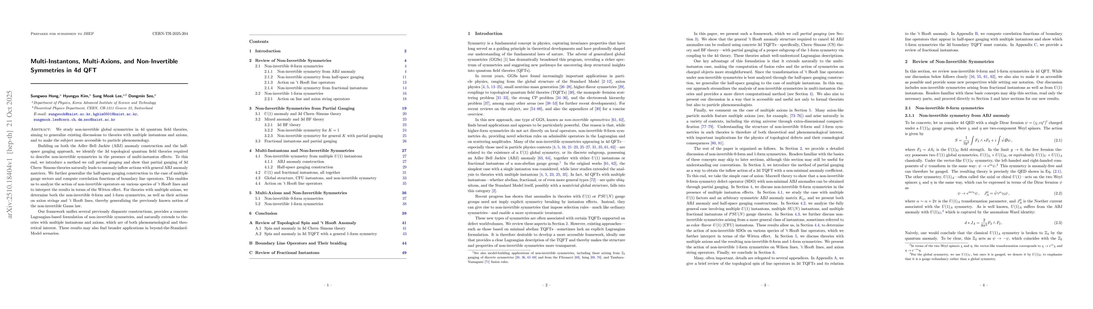 Thumbnail for Multi-Instantons, Multi-Axions, and Non-Invertible Symmetries in 4d QFT