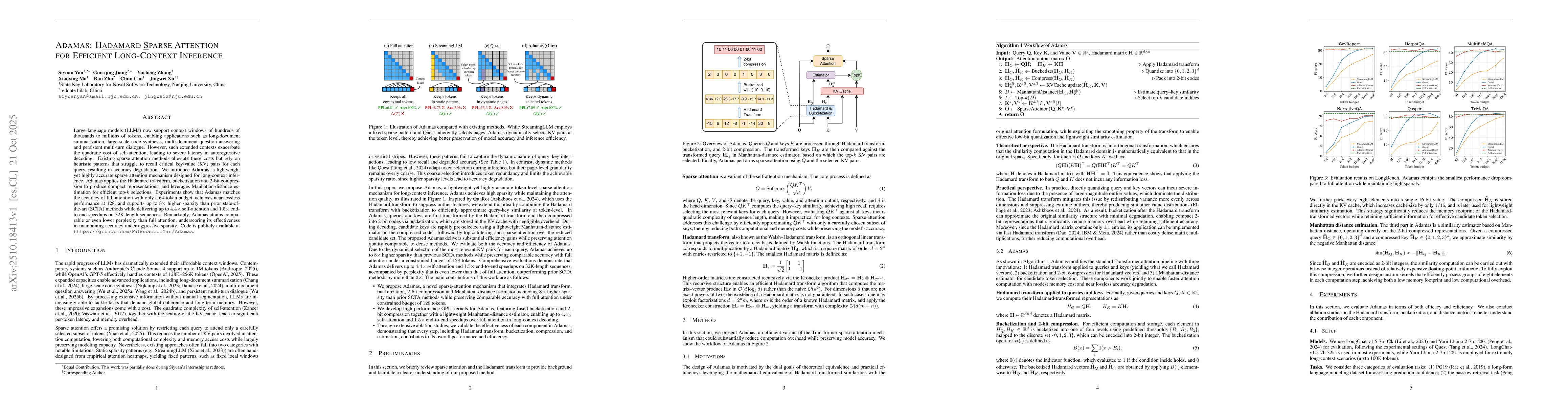 Thumbnail for Adamas: Hadamard Sparse Attention for Efficient Long-Context Inference