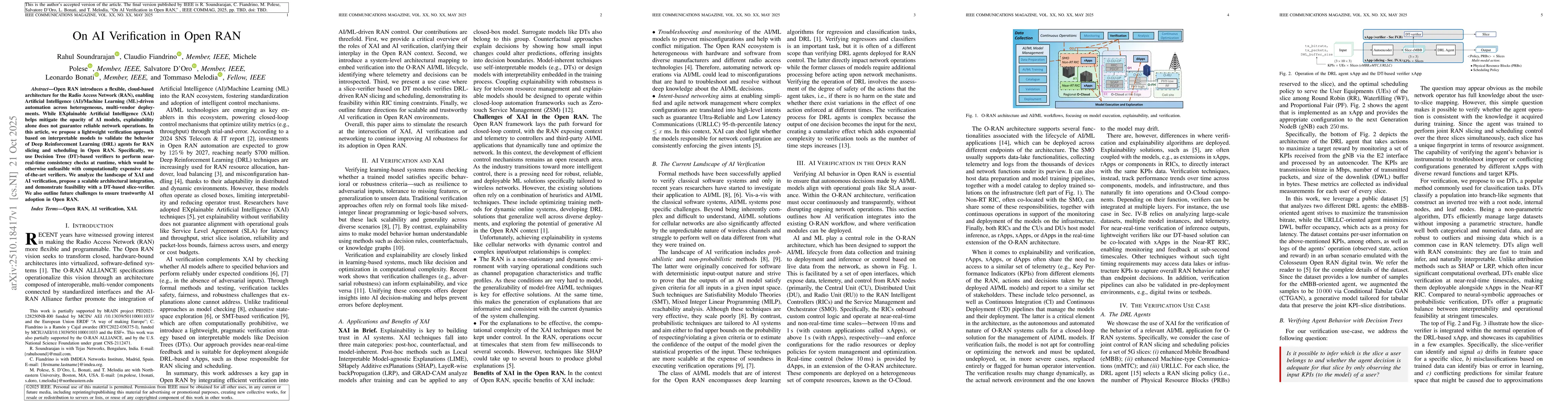 Thumbnail for On AI Verification in Open RAN