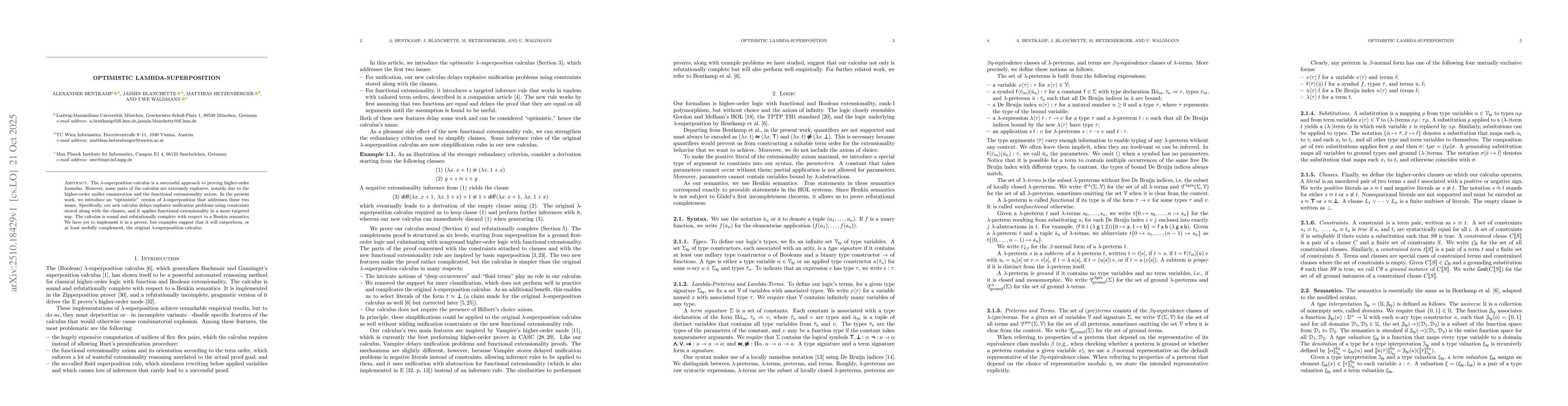 Thumbnail for Optimistic Higher-Order Superposition