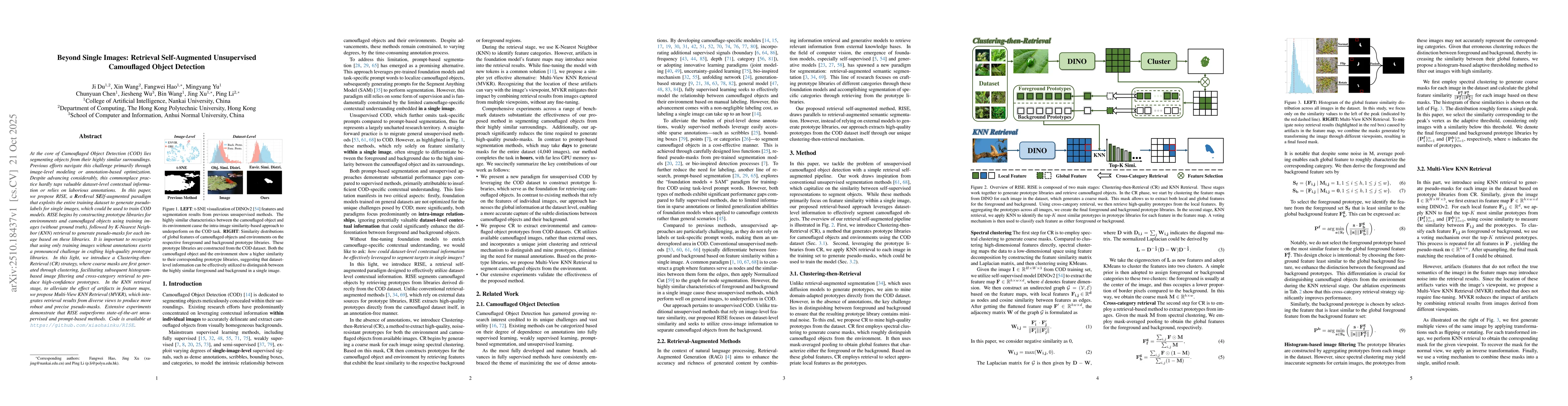 Thumbnail for Beyond Single Images: Retrieval Self-Augmented Unsupervised Camouflaged
  Object Detection