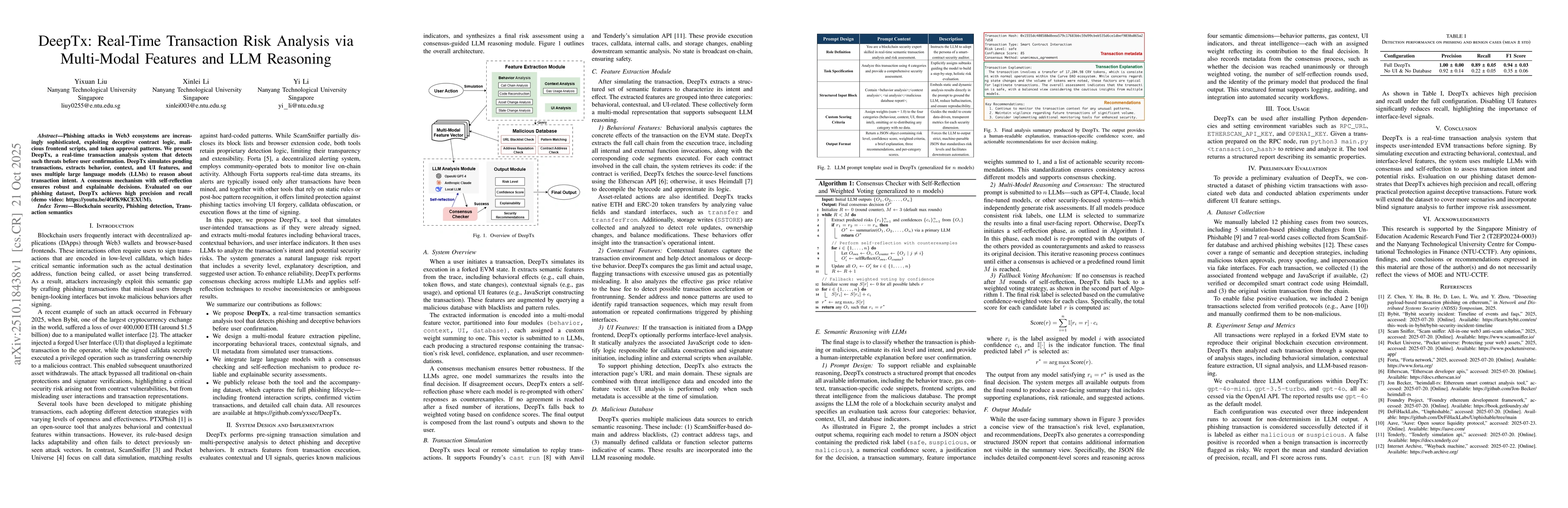 Thumbnail for DeepTx: Real-Time Transaction Risk Analysis via Multi-Modal Features and
  LLM Reasoning