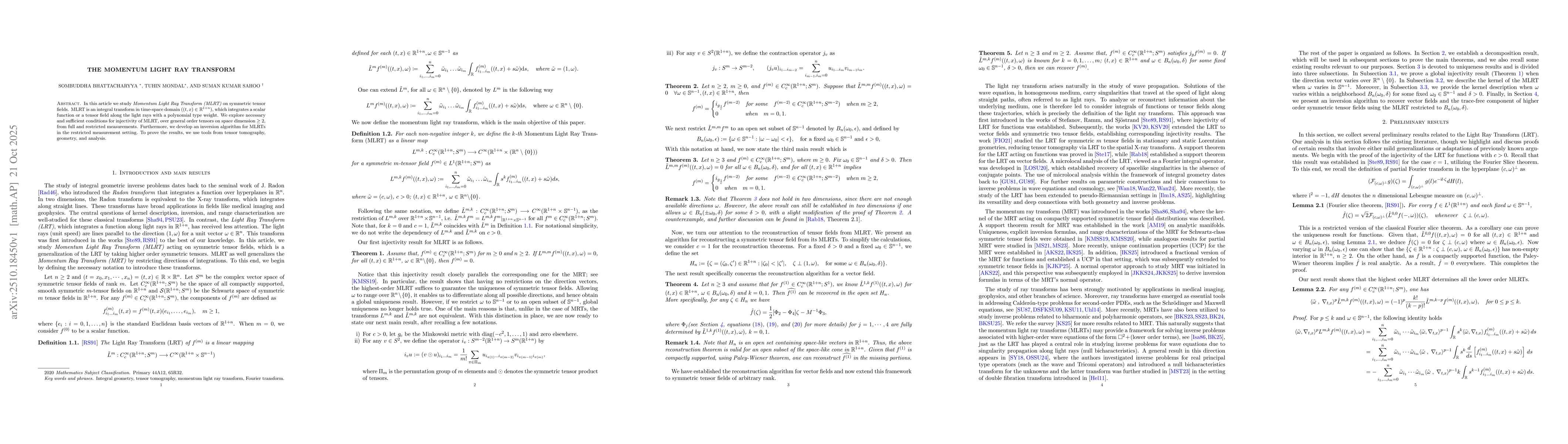 Thumbnail for The Momentum Light Ray Transform