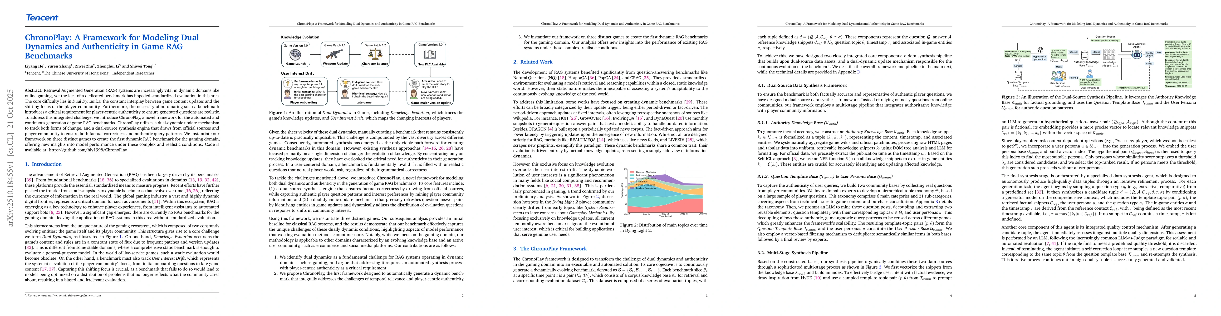 Thumbnail for ChronoPlay: A Framework for Modeling Dual Dynamics and Authenticity in
  Game RAG Benchmarks