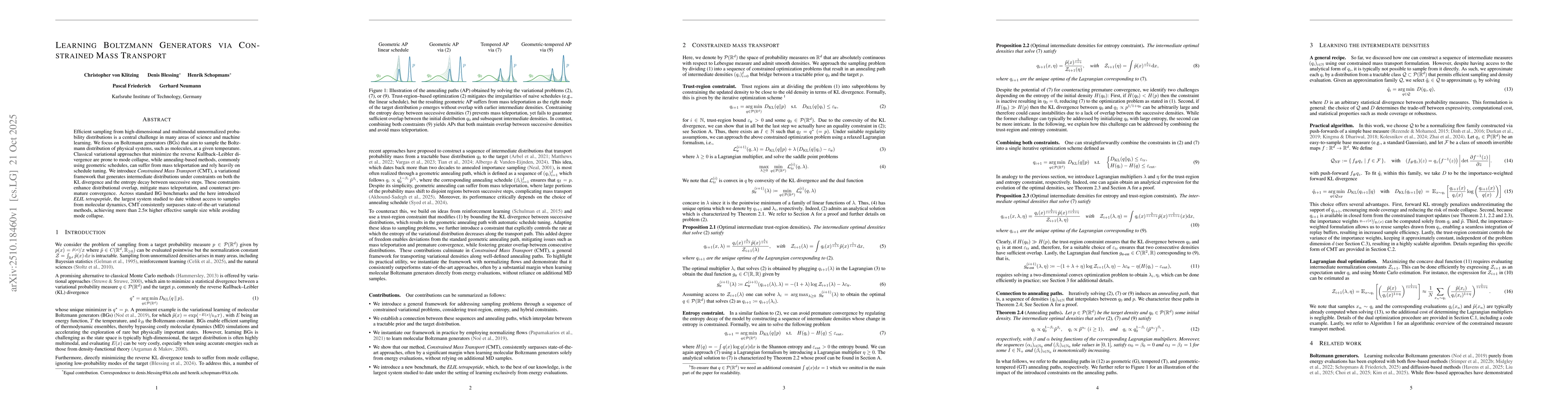 Thumbnail for Learning Boltzmann Generators via Constrained Mass Transport