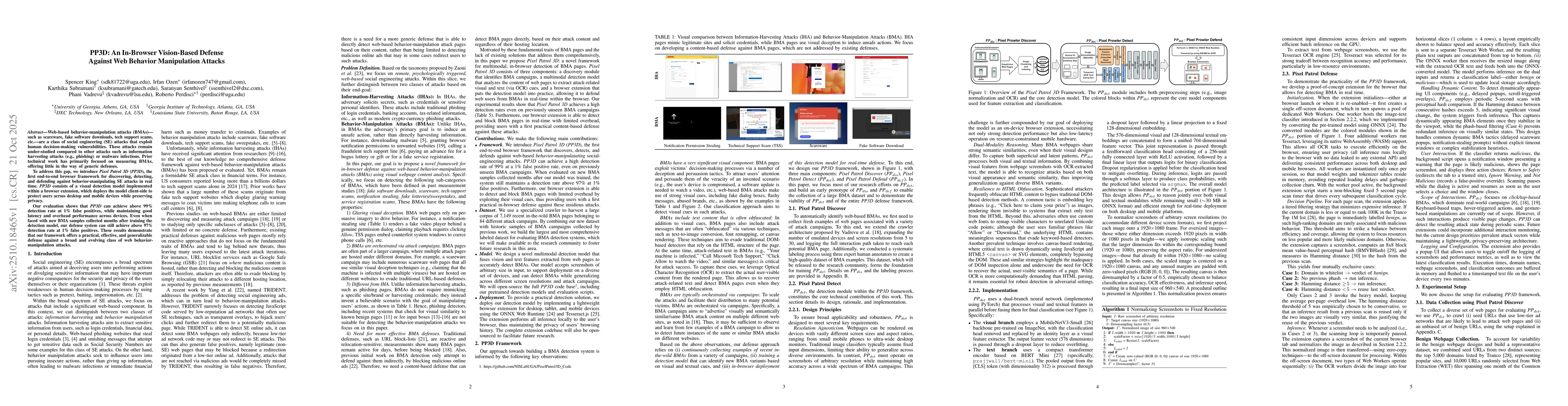 Thumbnail for PP3D: An In-Browser Vision-Based Defense Against Web Behavior
  Manipulation Attacks