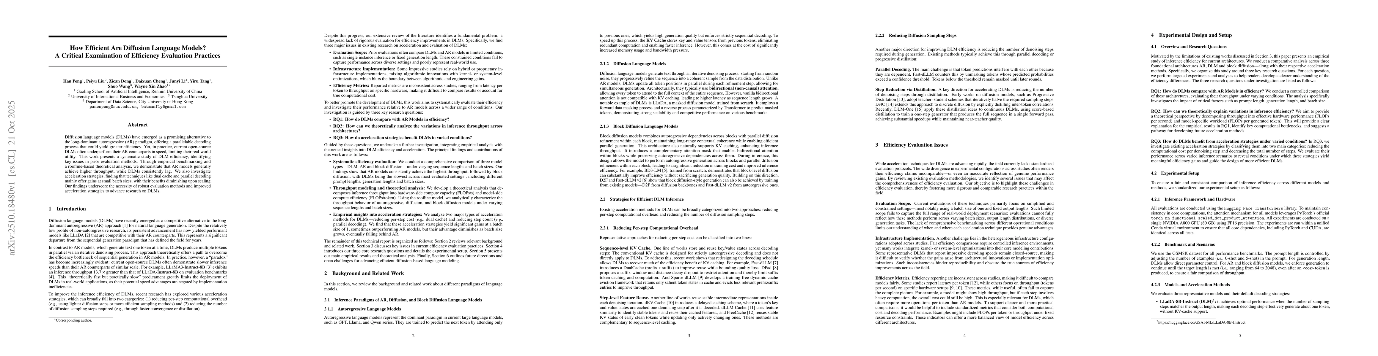 Thumbnail for How Efficient Are Diffusion Language Models? A Critical Examination of
  Efficiency Evaluation Practices