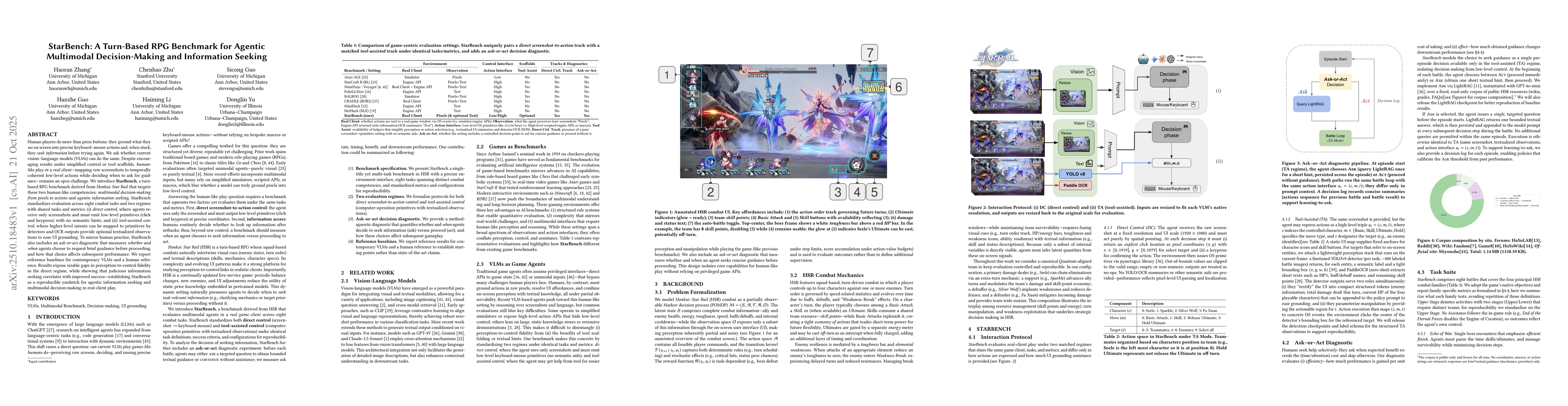 Thumbnail for StarBench: A Turn-Based RPG Benchmark for Agentic Multimodal
  Decision-Making and Information Seeking
