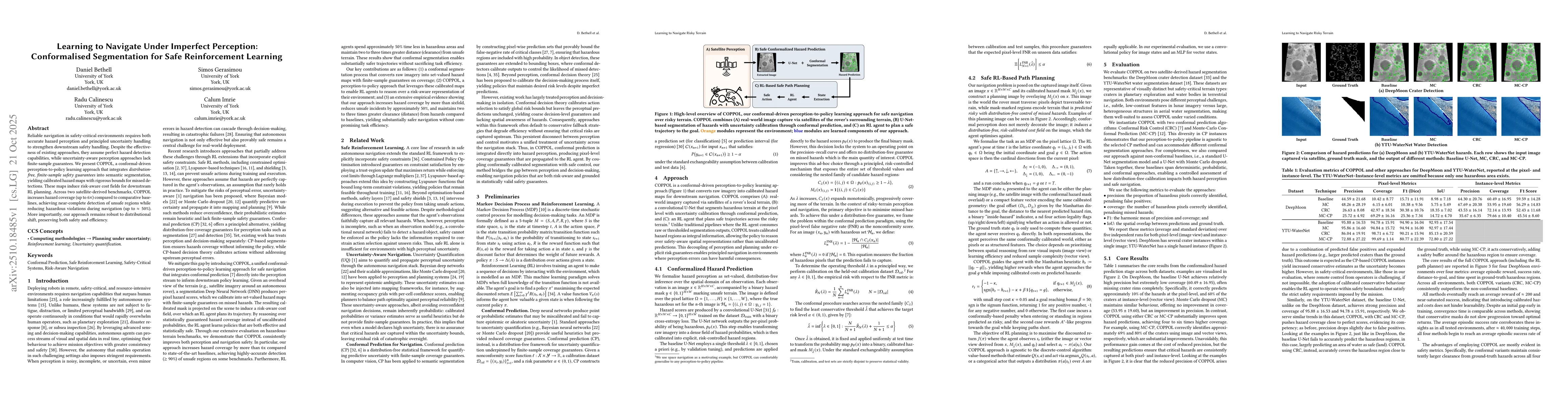 Thumbnail for Learning to Navigate Under Imperfect Perception: Conformalised
  Segmentation for Safe Reinforcement Learning