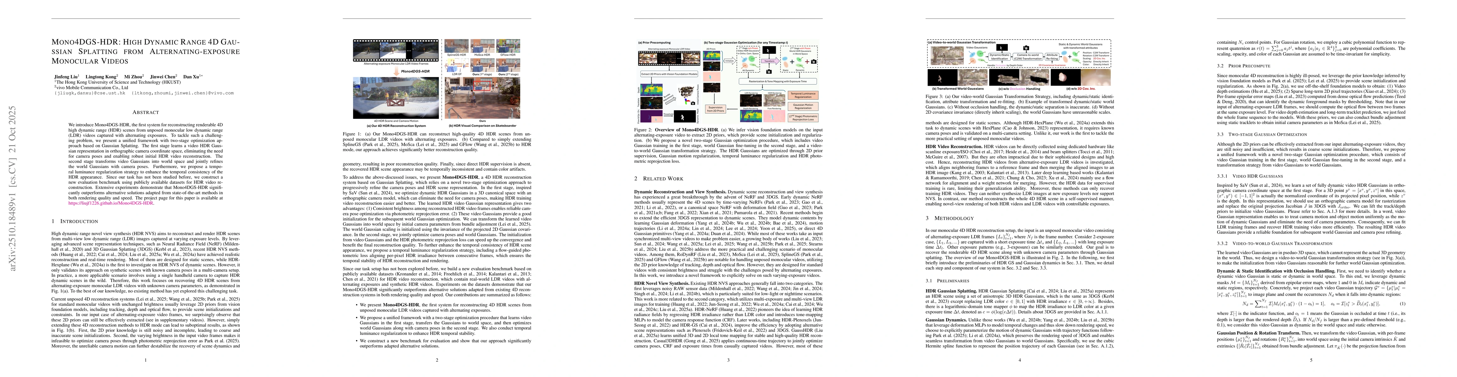 Thumbnail for Mono4DGS-HDR: High Dynamic Range 4D Gaussian Splatting from
  Alternating-exposure Monocular Videos