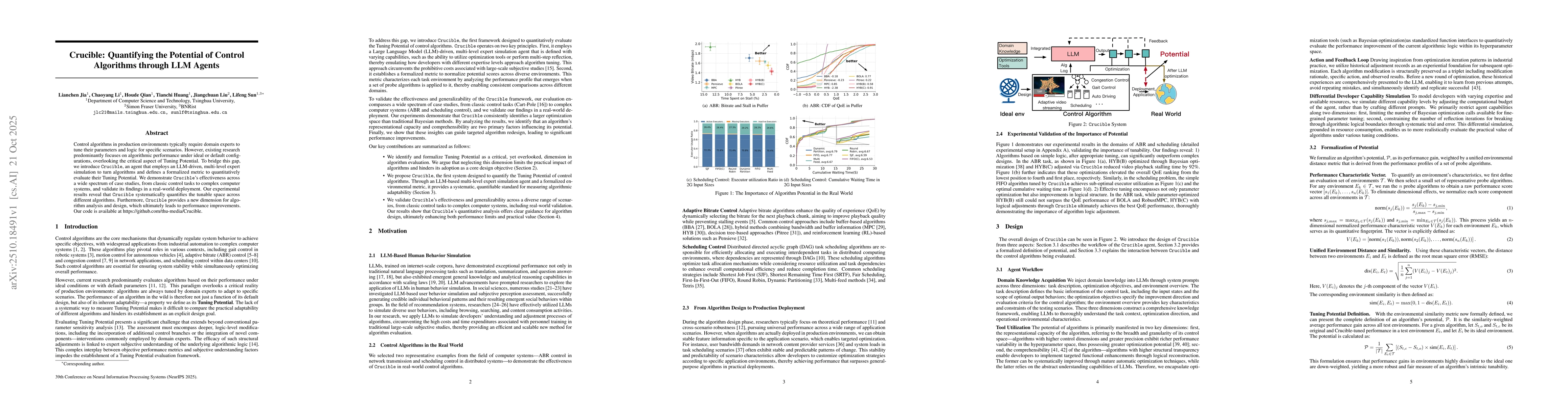 Thumbnail for Crucible: Quantifying the Potential of Control Algorithms through LLM
  Agents