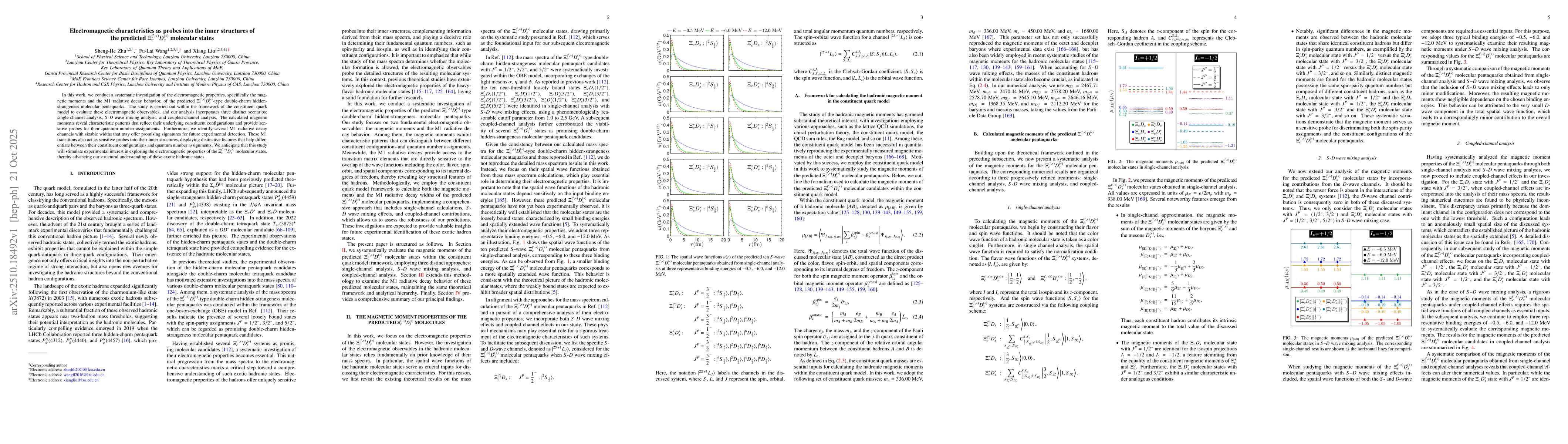 Thumbnail for Electromagnetic characteristics as probes into the inner structures of
  the predicted $Ξ_c^{(',*)}D^{(*)}_s$ molecular states