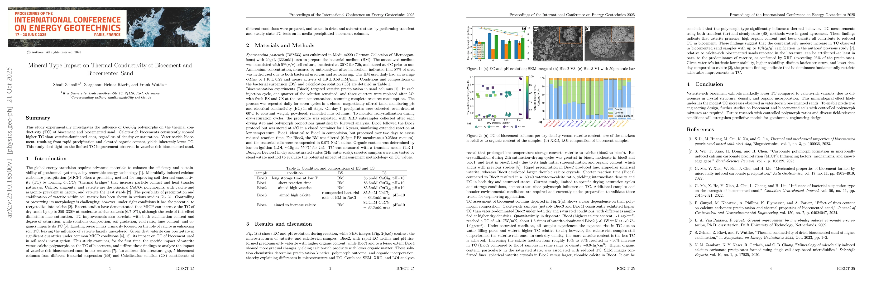 Thumbnail for Mineral Type Impact on Thermal Conductivity of Biocement and Biocemented
  Sand