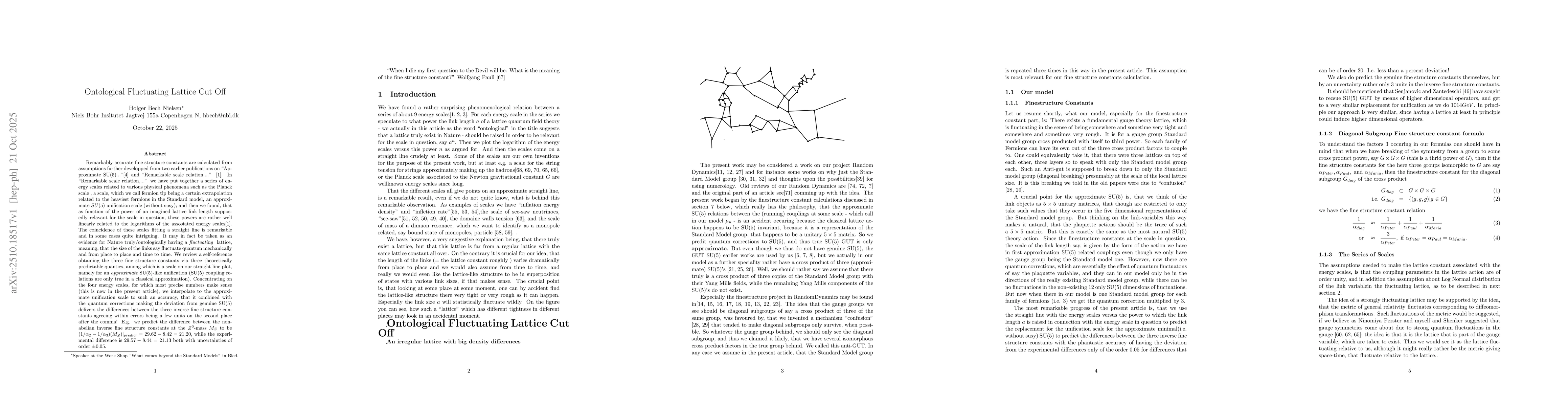 Thumbnail for Ontological Fluctuating Lattice Cut Off