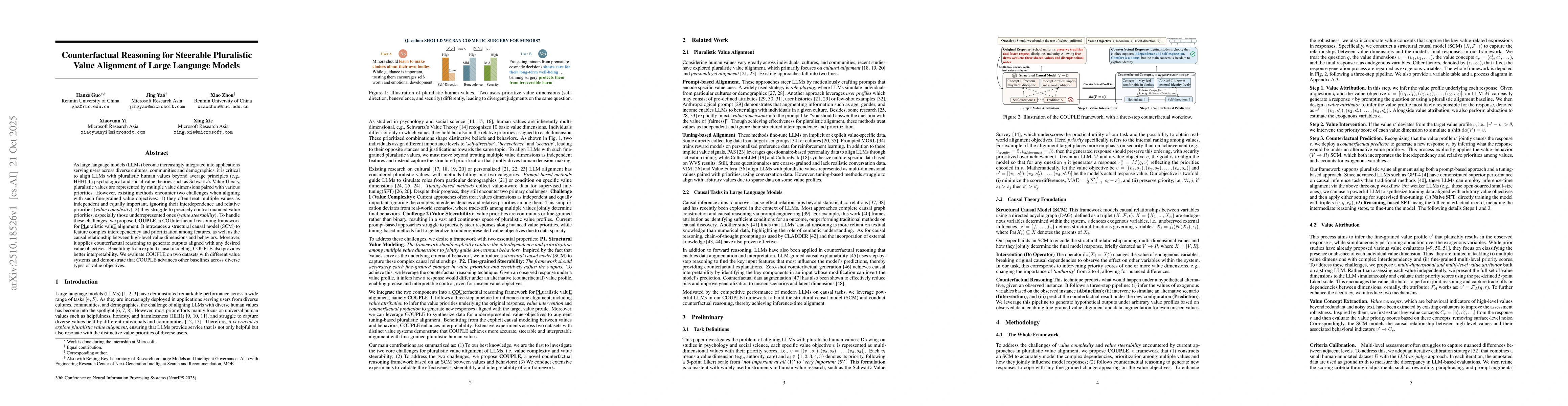 Thumbnail for Counterfactual Reasoning for Steerable Pluralistic Value Alignment of
  Large Language Models