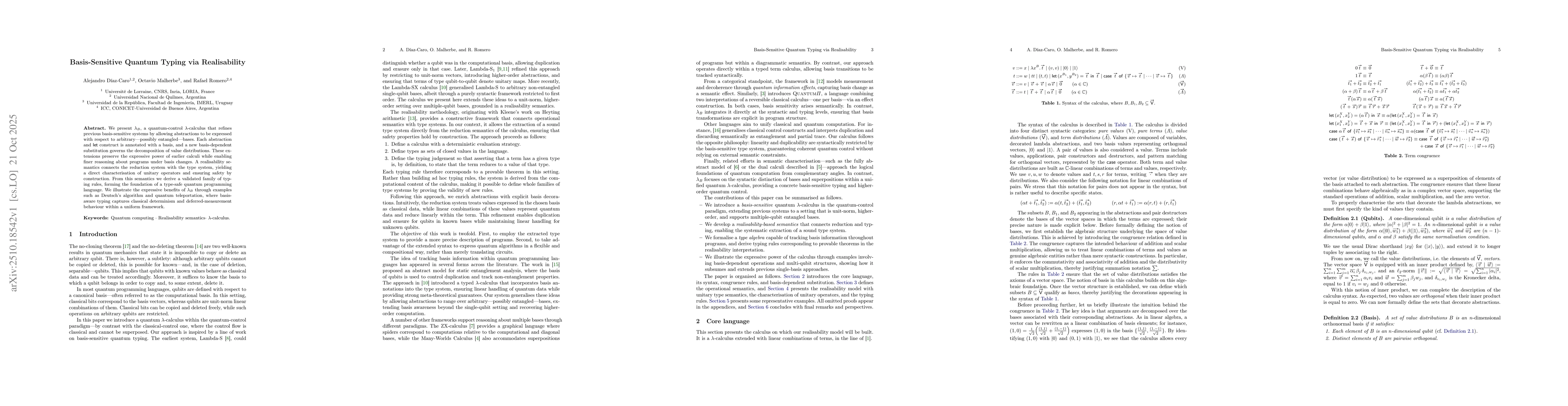 Thumbnail for Basis-Sensitive Quantum Typing via Realisability