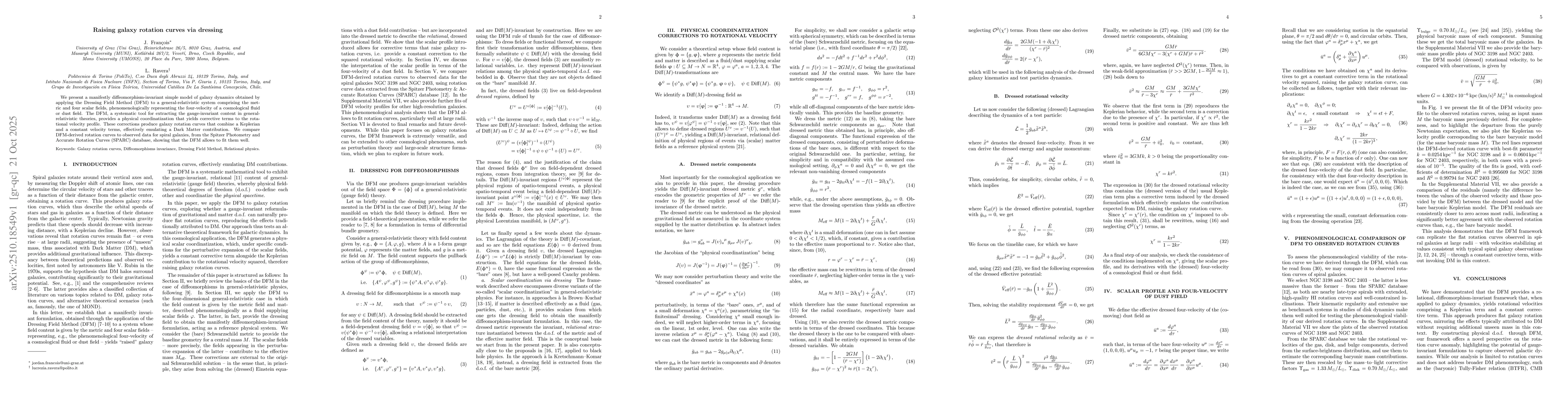 Thumbnail for Raising galaxy rotation curves via dressing