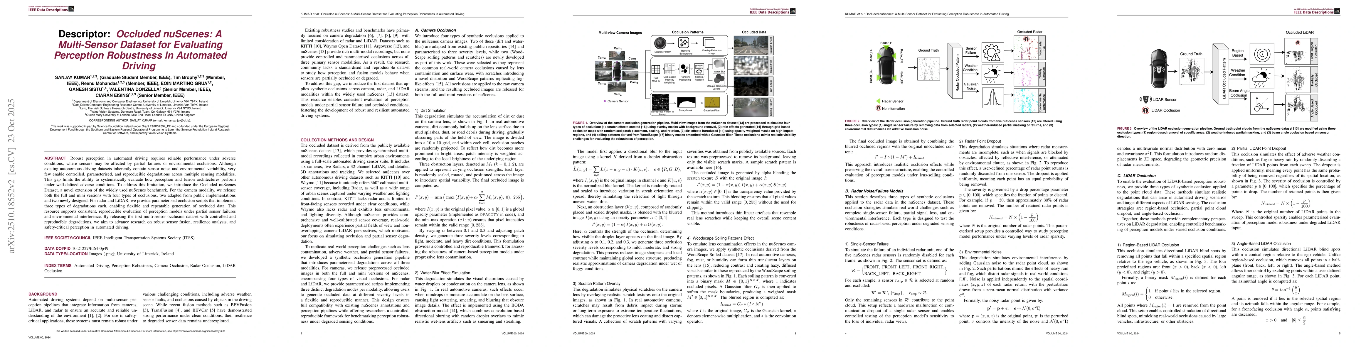 Thumbnail for Descriptor: Occluded nuScenes: A Multi-Sensor Dataset for Evaluating
  Perception Robustness in Automated Driving