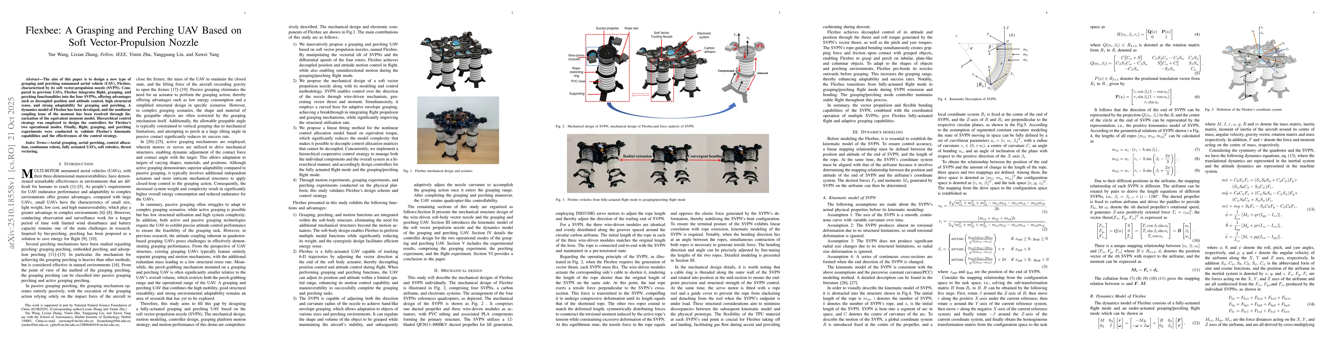 Thumbnail for Flexbee: A Grasping and Perching UAV Based on Soft Vector-Propulsion
  Nozzle