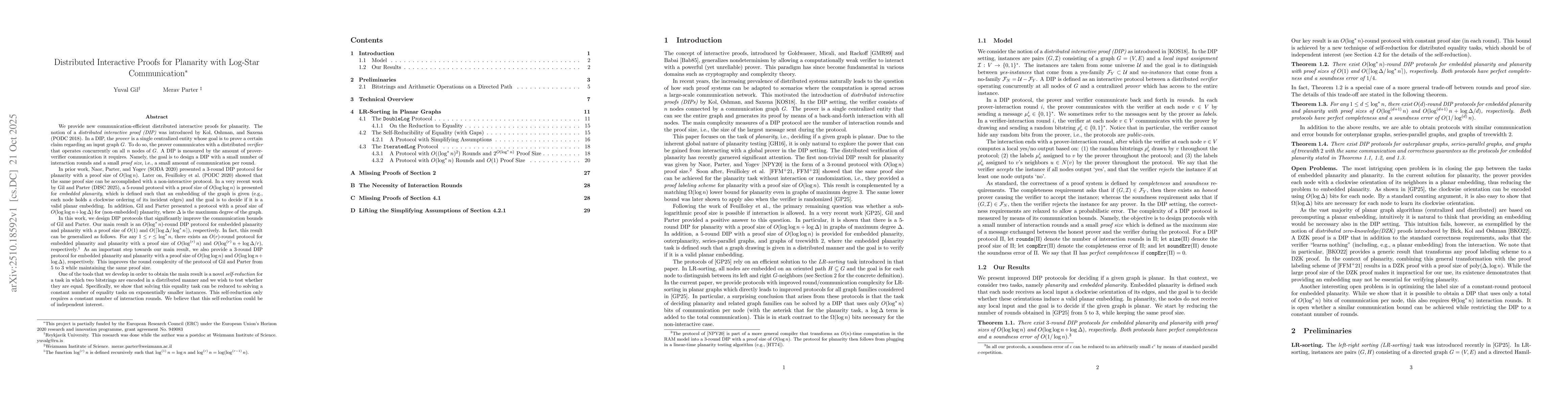 Thumbnail for Distributed Interactive Proofs for Planarity with Log-Star Communication